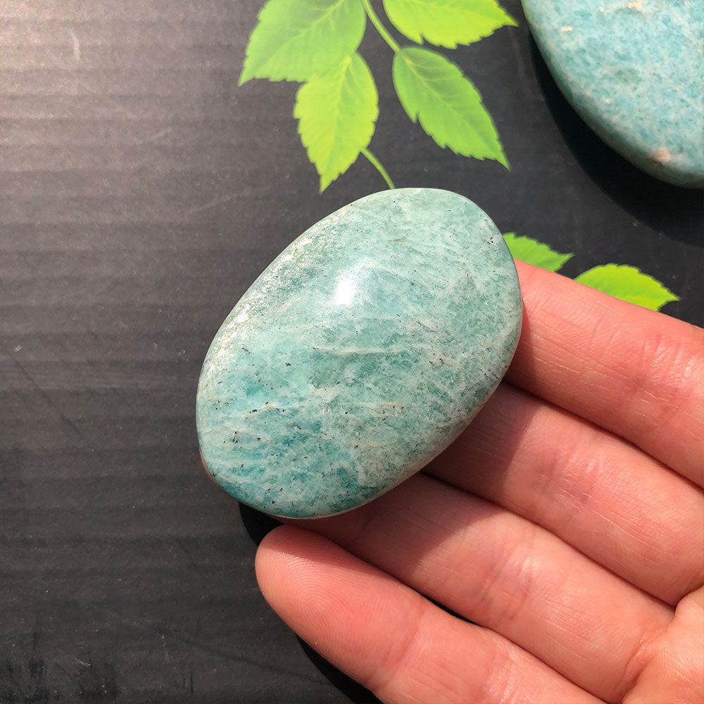 Natural Green Amazonite Palm Stone - Ashae's Essentials