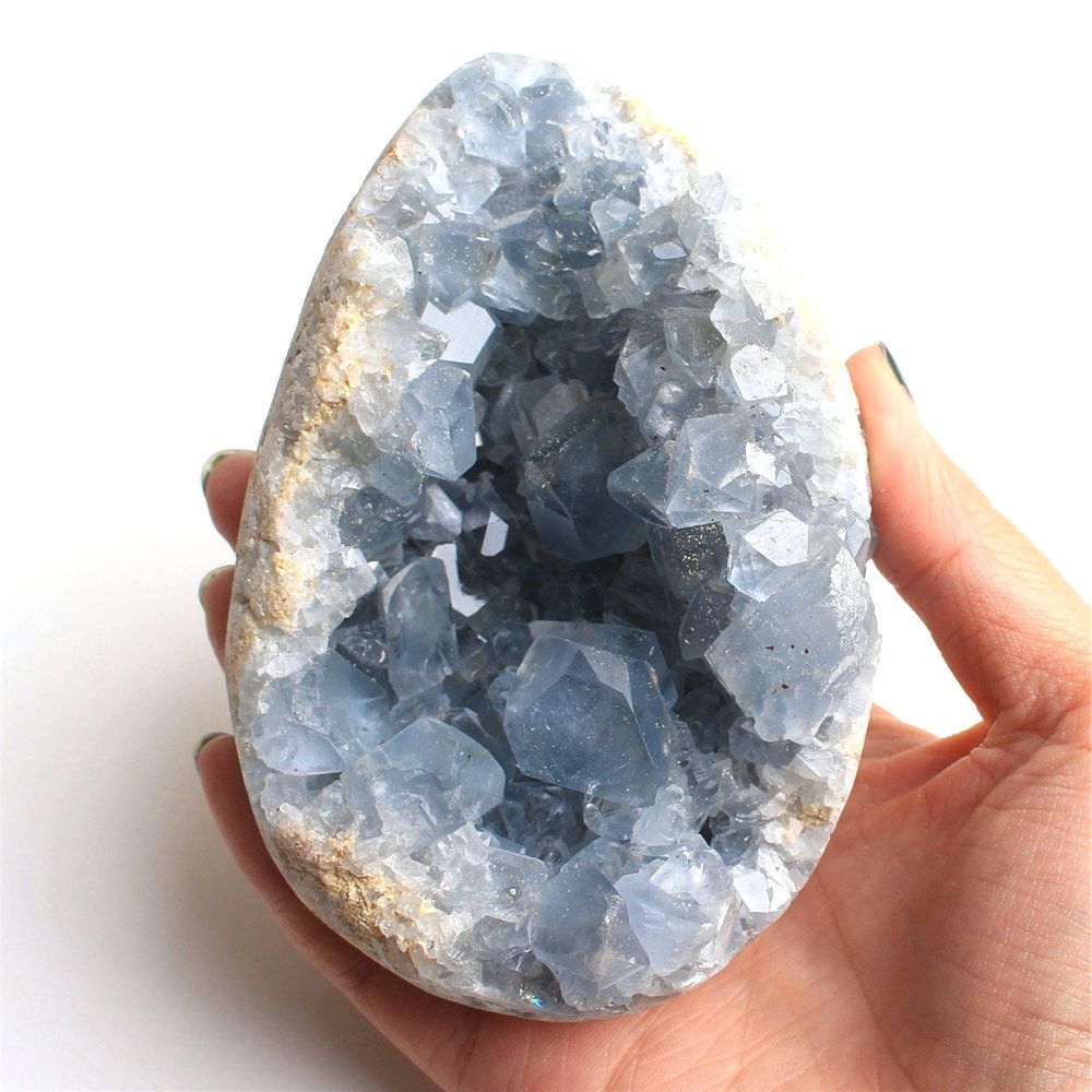 Natural Celestite Blue Geode Cluster Cyrstal - Ashae's Essentials