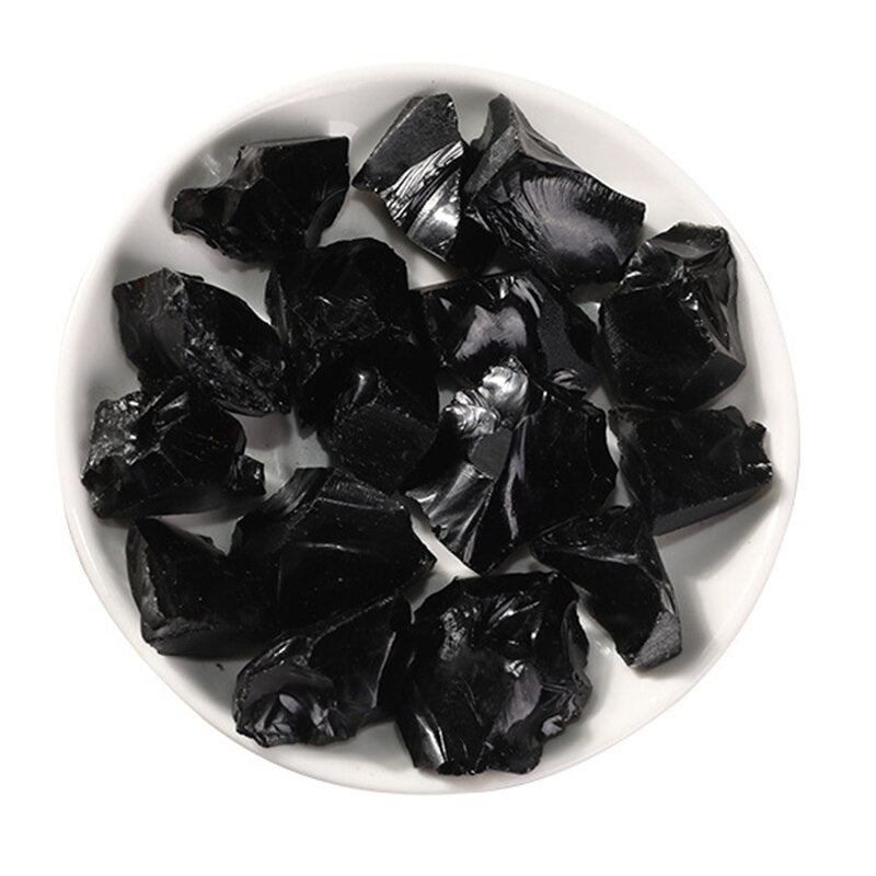 Natural Rough Black Obsidian Stone (100g) - Ashae's Essentials