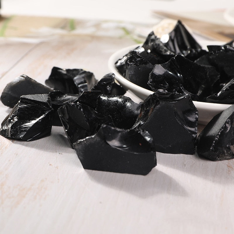 Natural Rough Black Obsidian Stone (100g) - Ashae's Essentials