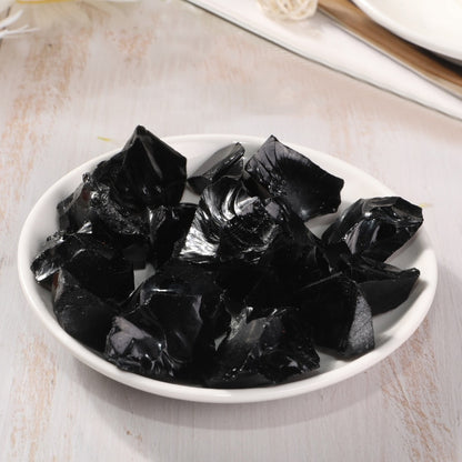 Natural Rough Black Obsidian Stone (100g) - Ashae's Essentials