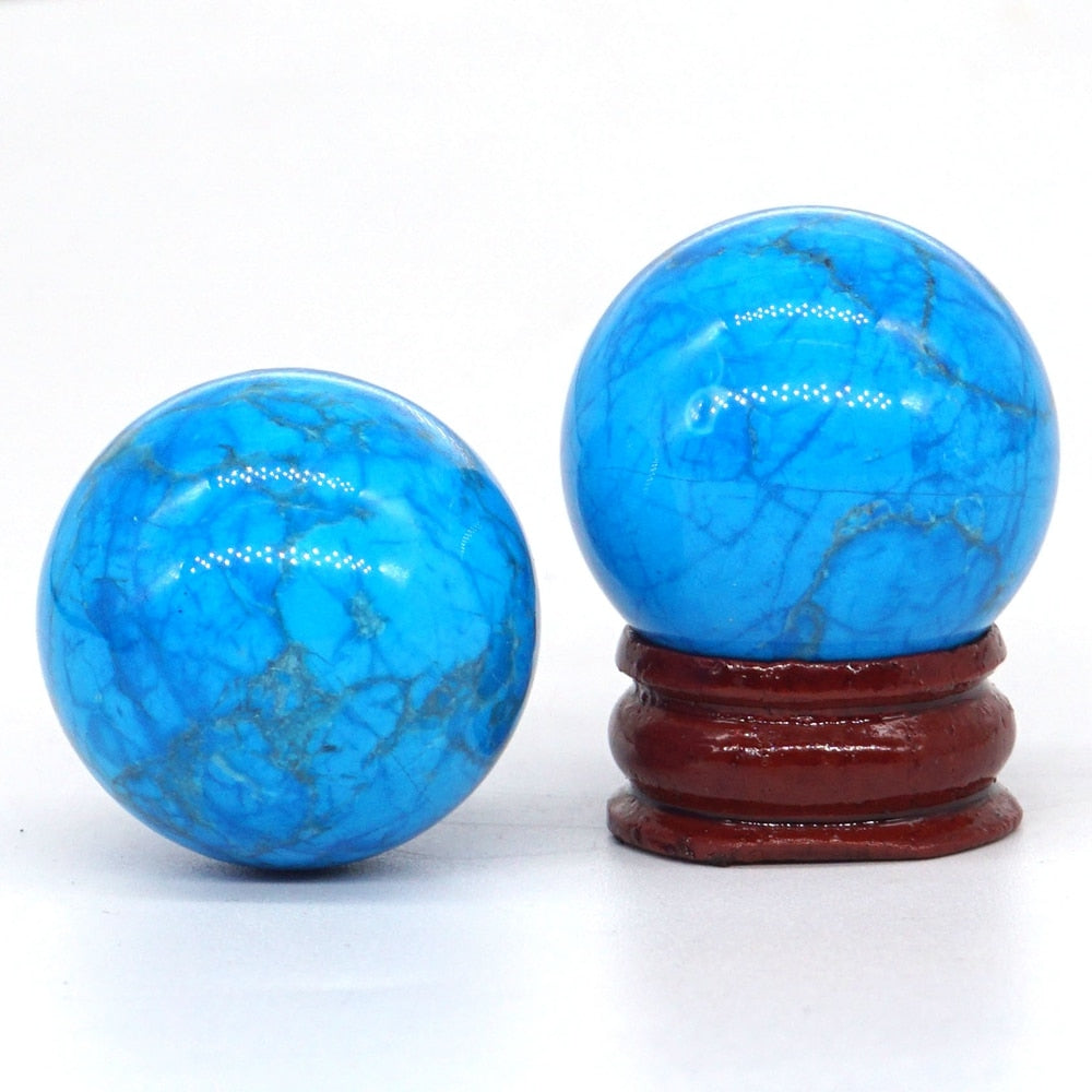 Blue Turquoise Crystal Sphere Healing Ball (with stand) - Ashae's Essentials