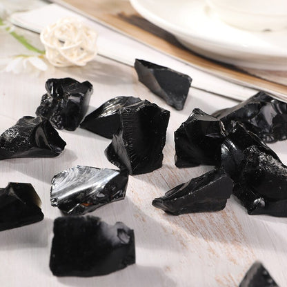 Natural Rough Black Obsidian Stone (100g) - Ashae's Essentials