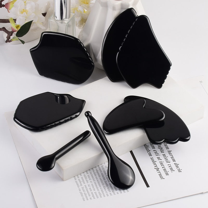 Obsidian Face Gua sha  Massager Acupuncture - Ashae's Essentials