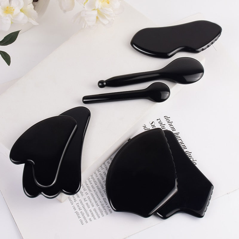 Obsidian Face Gua sha  Massager Acupuncture - Ashae's Essentials