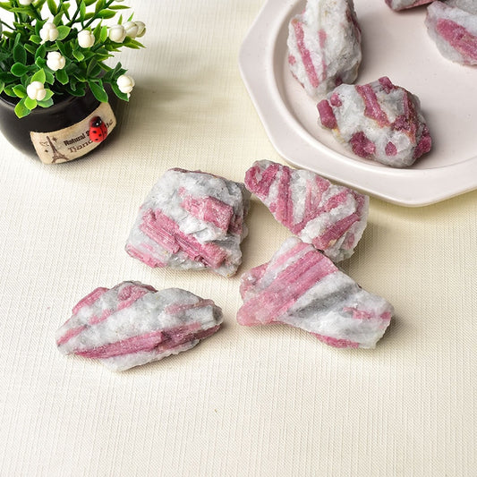 Natural Pink Tourmaline Rubellite Crystal Irregular Rough Stone - Ashae's Essentials