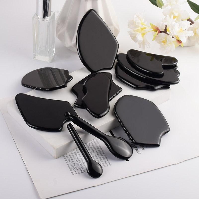 Obsidian Face Gua sha  Massager Acupuncture - Ashae's Essentials